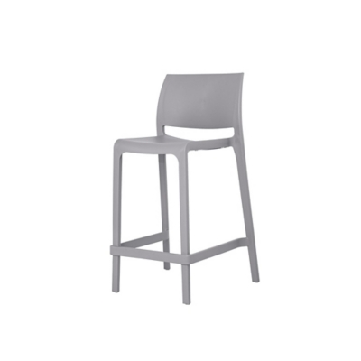 Sensilla Bar Stool (Set of 2), Gray, grid