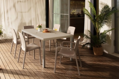 P600010881 Oslo Large Outdoor Dining Table, Gray sku P600010881