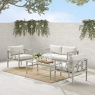 Ashford Outdoor Loveseat with Coffee Table and 2 Armchairs, , rollover