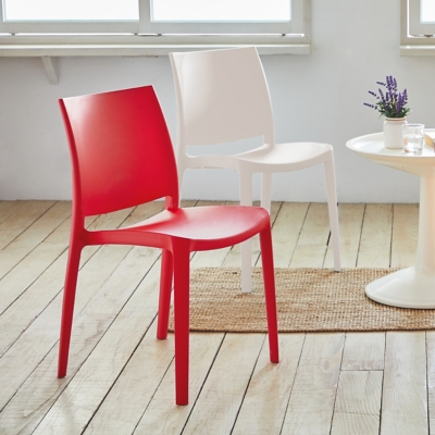 Sensilla Outdoor Dining Chair (Set of 4), Red