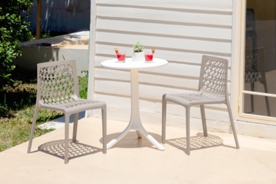 P600010920 Milan Outdoor Dining Chair (Set of 2), Taupe sku P600010920