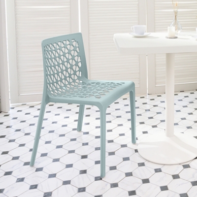 P600010926 Milan Outdoor Dining Chair (Set of 2), Baby Blue sku P600010926