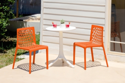 Milan Outdoor Dining Chair (Set of 2), Orange