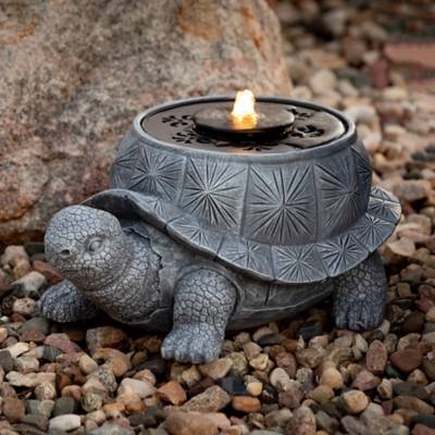 Sullivans Outdoor Tortoise Water Fountain, Gray