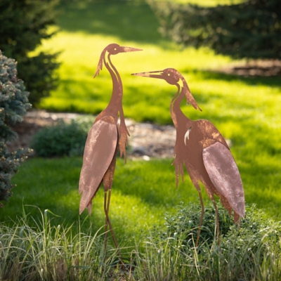 Sullivans Outdoor Crane Figurines (Set of 2), Copper