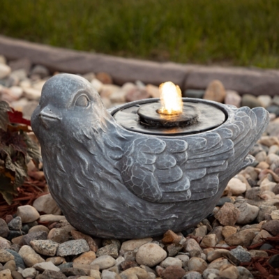 Sullivans Outdoor Bird Water Fountain, Gray