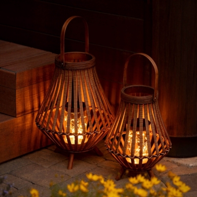 P600011024 Sullivans Indoor/Outdoor LED Lanterns (Set of 2),  sku P600011024