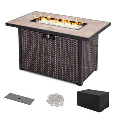 Nuu Garden Outdoor 43" Propane Fire Pit Table, , large