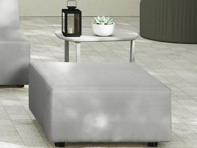 P600011496 Cleo Modular Patio Ottoman, Light Gray sku P600011496