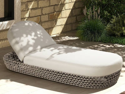 Willow Outdoor Lounger, Wheat Beige, rollover