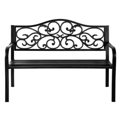 TranquilBreeze Wave Outdoor Bench, Black, large