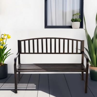 TranquilBreeze Outdoor Bench, Bronze, rollover