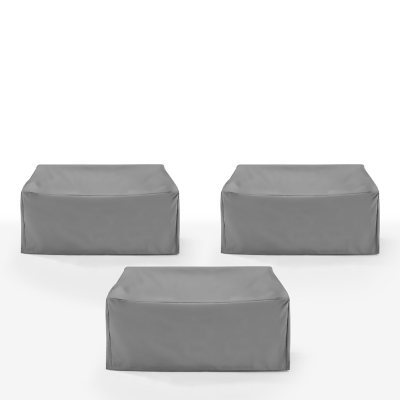 Crosley Furniture Outdoor Loveseat Furniture Cover (Set of 3), Gray, large