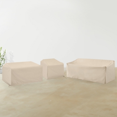 Crosley Furniture Outdoor Sofa and Loveseat and Lounge Chair Furniture Cover, Tan, rollover