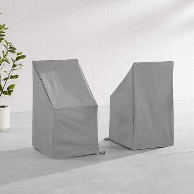 Crosley Furniture Outdoor Dining Chair Furniture Cover (Set of 2), Gray, rollover