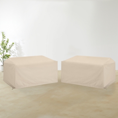 Crosley Furniture Outdoor Loveseat Furniture Cover(Set of 2), Tan, rollover