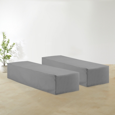 Crosley Furniture Outdoor Chaise Lounge Furniture Cover (Set of 2), Gray