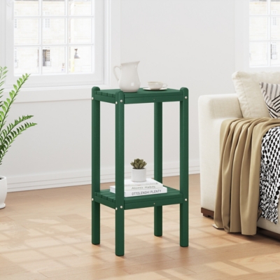 Westin Furniture Otto Outdoor Two Shelf Side Table, Dark Green