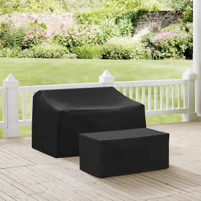 Crosley Furniture Outdoor Loveseat with Coffee Table Furniture Cover, , rollover