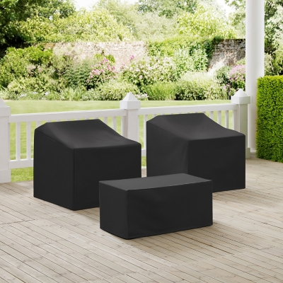 Crosley Furniture Outdoor 2 Chairs with Coffee Table Furniture Cover, , rollover