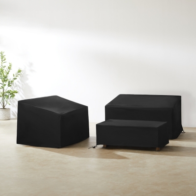 Crosley Furniture Outdoor 2 Loveseats with Coffee Table Cover, , rollover