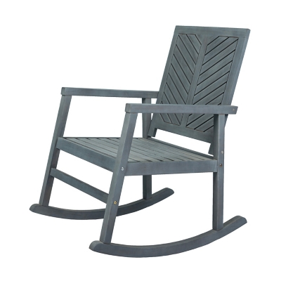 JONATHAN Y Ned Outdoor Rocking Chair, Gray, large