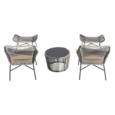 Manhattan Comfort Ashland 5-Piece Outdoor Conversation Patio Set - Thumbnail 2