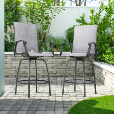 Nuu Garden Outdoor Textilene Bar Stools (Set of 2), , rollover