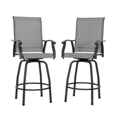 Nuu Garden Outdoor Textilene Bar Stools (Set of 2), , large