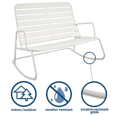 Novogratz Roberta Outdoor Rocker Loveseat - Thumbnail 4