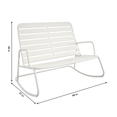 Novogratz Roberta Outdoor Rocker Loveseat - Thumbnail 2