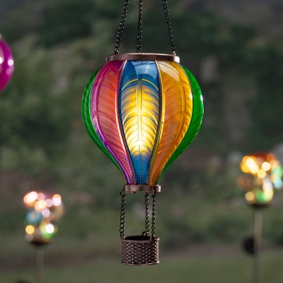 Gerson International Outdoor Hanging Hot Air Balloon Lantern (Set of 2), , rollover