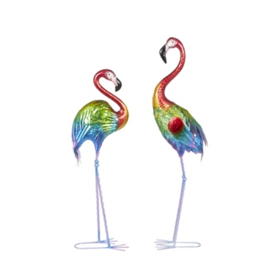Bayberry Lane Indoor/Outdoor Garden Textured Flamingo Sculpture (Set of 2), , grid