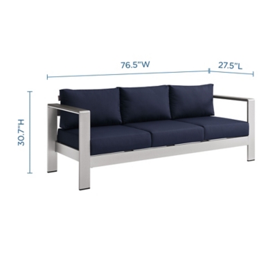 Sofa dimensions with height 30.7 inches and width 76.5 inches