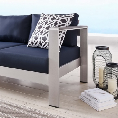 Close-up of armrest and cushion on right side