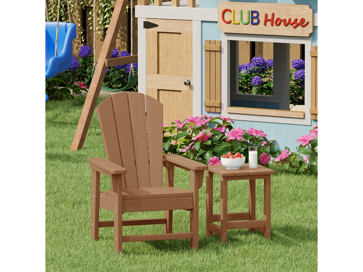 Westin Furniture Laguna Kids Outdoor Adirondack Chair and Side