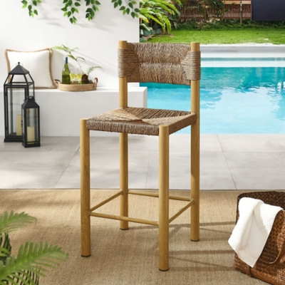 Modway Parkland Outdoor Counter Stool (Set of 2), Natural, large