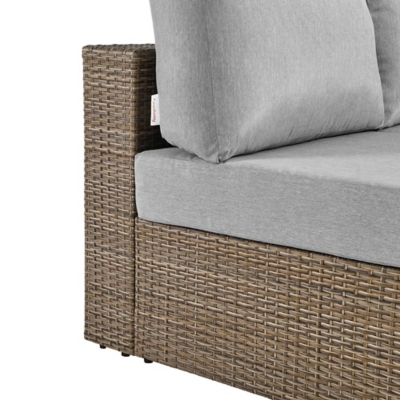 Side/back view of the wicker base and cushions