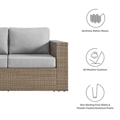 Dimensions and product features of the outdoor loveseat