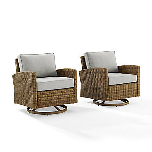 Bradenton Outdoor Swivel Rocker Chairs, Gray, large