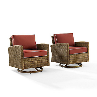 Bradenton Outdoor Swivel Rocker Chairs, Sangria, large