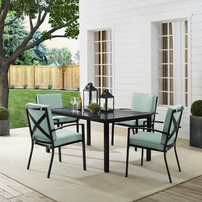 Kaplan Outdoor Dining Table with 4 Chairs, Mist