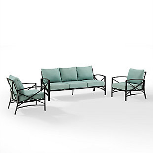 Kaplan Outdoor Sofa with 2 Chairs, Mist, large