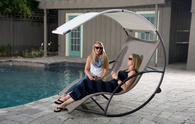 P600034-825 Outdoor Double Chaise Lounge Rocker, Brown sku P600034-825