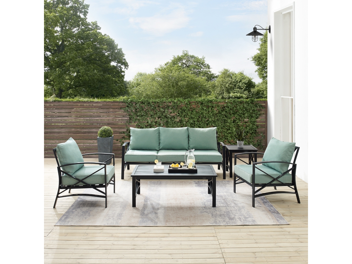 Crosley Furniture Kaplan Outdoor Conversation Set with Side Table