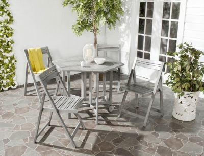 P600041-226 Kerman 5-Piece Outdoor Dining Set, Gray sku P600041-226