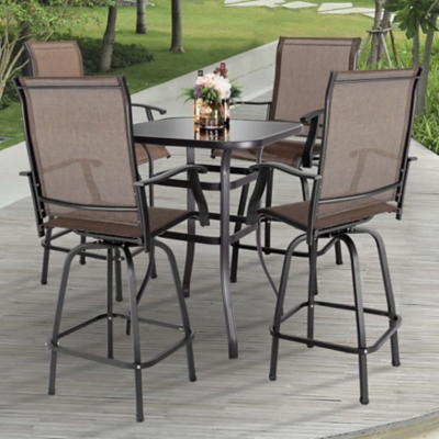 Nuu Garden Outdoor Bar Table and 4 Bar Stools, , rollover
