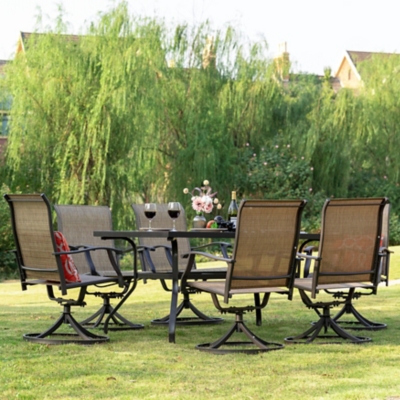 Nuu Garden Outdoor Dining Table and 6 Swivel Chairs, , rollover