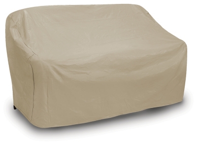 P600051-553 Outdoor Oversized 2-Seat Wicker Sofa Cover, Tan sku P600051-553