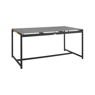 Crown Outdoor Dining Table and 6 Chairs, Black, large
